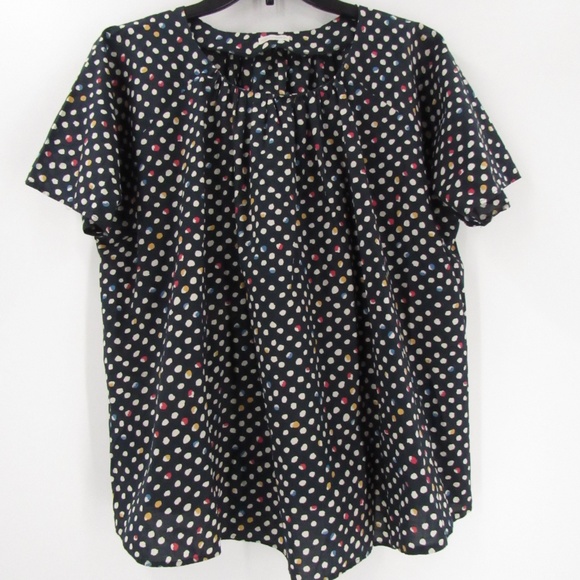 Hobbyra Hobbyre Dot Print Pullover Loose-Fit Top S - Picture 2 of 11